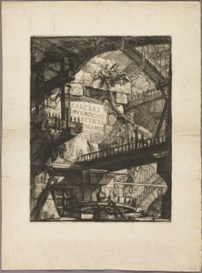 架空の刑務所のタイトルページ 作： Giovanni Battista Piranesi