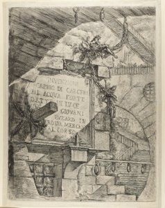 架空の刑務所のタイトルページ 作： Giovanni Battista Piranesi