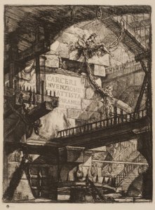 タイトル プレート、Imaginary Prisons のプレート I、1750 年頃（紙にエッチング） 作： Giovanni Battista Piranesi