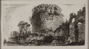 カポ・ディ・ボーヴェ（牛の頭）と呼ばれるカエシリア・メテッラの墓 作： Giovanni Battista Piranesi