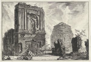 Tombes van Licinianus Piso en de Cornelius familie langs de Via Appia Gezichten op Rome (シリーズタイトル) Giambattista Piranesi の建築家 Ve(nez)iano によって描かれ彫刻されたローマの景色 (シリーズ タイトル)