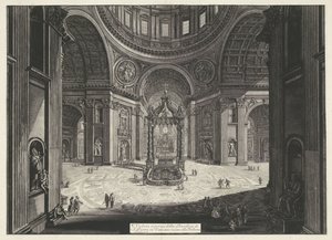Transept van de Sint-Pietersbasiliek te Vaticaanstad トリブーナ近くのバチカンのサンピエトロ大聖堂の内部ビュー (オブジェクトのタイトル) Gezichten op Rome (シリーズタイトル) Giambattista Piranesi の建築家 Ve( 作： Giovanni Battista Piranesi