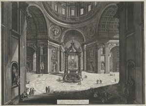 Transept van de Sint-Pietersbasiliek te Vaticaanstad トリブーナ近くのバチカンのサンピエトロ大聖堂の内部ビュー (オブジェクトのタイトル) Gezichten op Rome (シリーズタイトル) Giambattista Piranesi の建築家 Ve( 作： Giovanni Battista Piranesi