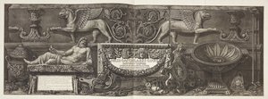 「花瓶、燭台、貯水池、石棺…」、巻頭の表紙。 私 作： Giovanni Battista Piranesi