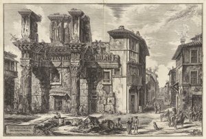Vedute di Roma (Views of Rome) からのネルヴァのフォーラムの遺跡の眺め 作： Giovanni Battista Piranesi