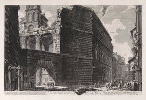 Vedute di Roma (Views of Rome) からのネルヴァのフォーラムの遺跡の眺め