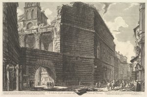 Veduta degli avanzi del Foro di Nerva、larcade et la muraille The Forum of Augustus [err ...、1757。