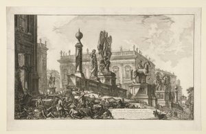 Vedute di Romaからのカピトリーノの丘の側面からの眺め 作： Giovanni Battista Piranesi
