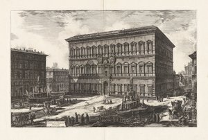 Vedute di Roma (Views of Rome) からの Palazzo Farnese (Palazzo Farnese の眺め) の眺め 作： Giovanni Battista Piranesi