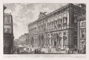 ブリーフと聖なる評議会の秘書のためのQuirinalに建てられたパラッツォの眺め、Vedute di Romaから 作： Giovanni Battista Piranesi