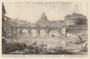 橋とサント城の眺め 作： Giovanni Battista Piranesi