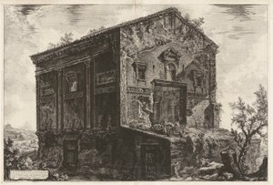 エゲリア渓谷の森に囲まれていたカメネ神殿の眺め 作： Giovanni Battista Piranesi