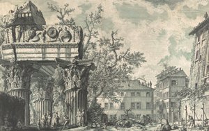 ジュピター トナンテ神殿の眺め、1740 年代から 60 年代。 作： Giovanni Battista Piranesi