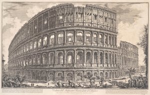 コロッセオとして知られるフラウィウス円形劇場の眺め、1757年。 作： Giovanni Battista Piranesi