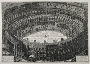 コロッセオとして知られるフラビアン円形劇場の眺め 作： Giovanni Battista Piranesi