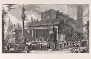 Vedute di Roma (ローマの眺め) からのサン ロレンツォ フオーリ デッレ ムーラ聖堂の眺め 作： Giovanni Battista Piranesi