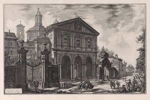 Vedute di Roma (ローマの眺め) からのサン セバスティアーノ フオーリ デッレ ムーラ ディ ローマ大聖堂の眺め 作： Giovanni Battista Piranesi
