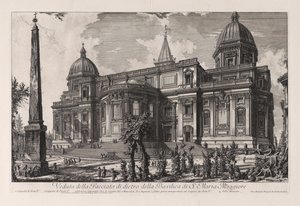 サンタ・マリア・マッジョーレ大聖堂の裏側のファサード、Vedute di Roma（ローマ景観）より 作： 