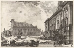 Vedute di Roma (ローマの眺め) からのカンピドリオ広場 (カンピドリオ広場の眺め) の眺め 作： Giovanni Battista Piranesi