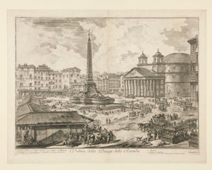 Vedute di RomaからのPiazza della Rotondaの眺め (Piazza della Rotondaの眺め) 作： Giovanni Battista Piranesi