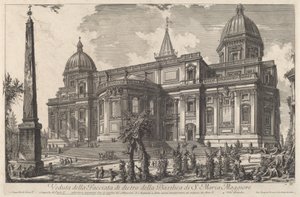 サン・マリア・マッジョーレ大聖堂の裏側のファサードの眺め 作： Giovanni Battista Piranesi