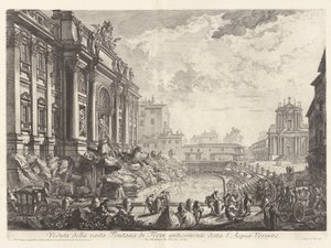 以前は l として知られていた広大なトレビの泉の眺め 作： Giovanni Battista Piranesi
