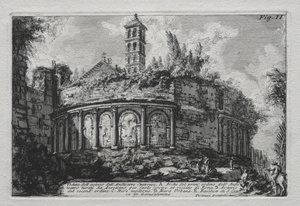 カストランセ円形劇場の遺跡の眺め。 作： Giovanni Battista Piranesi