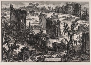 Vedute di Roma (Views of Rome) からのティトゥス浴場の眺め (ティトゥス浴場の眺め) 作： Giovanni Battista Piranesi