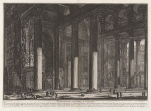 Vedute di Roma (Views of Rome) からの、パンテオンの Pronaos の内部ビュー (Pantheon の Pronaos の内部ビュー) 作： Giovanni Battista Piranesi