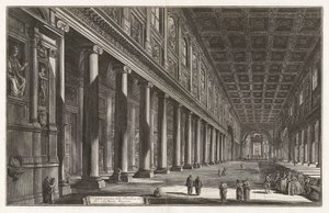 Vedute di Roma (ローマの景色) からのサンタ マリア マッジョーレ大聖堂の内部ビュー (サンタ マリア マッジョーレ大聖堂の内部ビュー)
