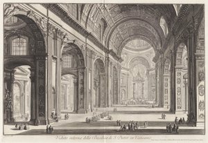 サン ピエトロ大聖堂の内部ビュー 作： Giovanni Battista Piranesi