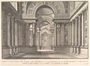 古代寺院の前庭。 。 。古代の寺院の前庭。 。 、約1743-50。 作： Giovanni Battista Piranesi