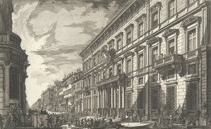 アカデミア宮殿のコルソ通り沿いの景色..., ca. 1750-78。 作： Giovanni Battista Piranesi