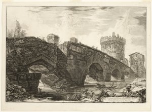 ローマの景色から、アニオのルガーノ橋の眺め 作： Giovanni Battista Piranesi