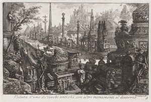 古いサーカスとその中のモニュメントの眺め、1760年頃（銅版画 作： Giovanni Battista Piranesi