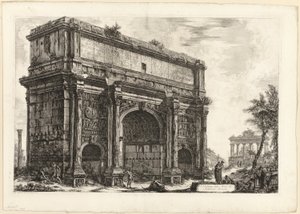 ビューズ オブ ローマからのセプティミウス セウェルスの凱旋門の眺め 作： Giovanni Battista Piranesi