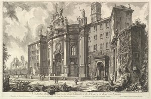 エルサレムのS.クローチェ聖堂のファサードのビュー[エルスの聖十字架...、ca。 1750。 作： Giovanni Battista Piranesi