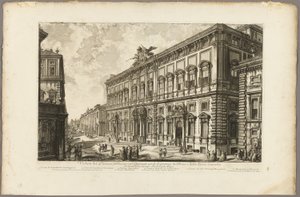 ローマの眺めから、教皇事務局を収容するクイリナルのパラッツォ・デッラ・コンサルタの眺め 作： Giovanni Battista Piranesi