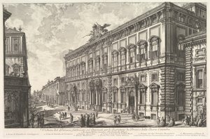 教皇事務局を収容するクイリナーレのパラッツォ デッラ コンサルタの眺め。 1760-78。 作： Giovanni Battista Piranesi
