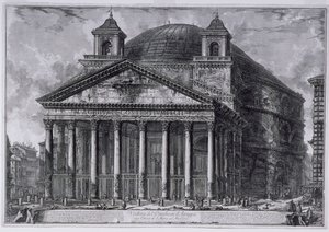 アグリッパのパンテオンの眺め、1761年頃（エッチング） 作： Giovanni Battista Piranesi