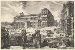 ローマの景色からのカヴァッロ広場の眺め。 1773年。