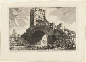ローマの景色からのサラリオ橋の眺め 作： Giovanni Battista Piranesi