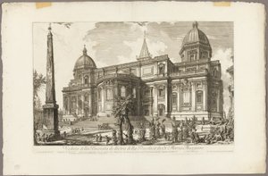 ローマの景色からの聖マリア・マッジョーレ大聖堂の裏口の眺め 作： Giovanni Battista Piranesi