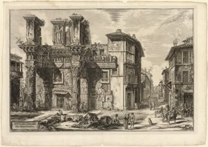 ローマの景色からのネルヴァのフォーラムの遺跡の眺め 作： Giovanni Battista Piranesi