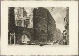 ローマの景色からのネルヴァのフォーラムの遺跡の眺め 作： Giovanni Battista Piranesi