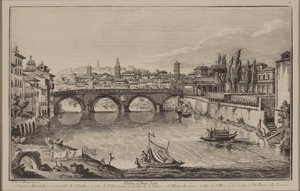 シスト橋の眺め、1778～92年頃（銅版画 作： Giovanni Battista Piranesi