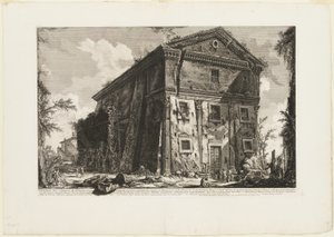 バッカス神殿、現在は S. ウルバーノ教会、ローマから 2 マイル離れた、Porta S. Sebastiano を越えたローマの景色からの眺め 作： Giovanni Battista Piranesi