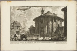 ローマの眺めから、ボッカ・デッラ・ベリタ広場のシベレ神殿の眺め 作： Giovanni Battista Piranesi