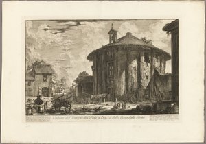 ローマの眺めから、ボッカ・デッラ・ベリタ広場のシベレ神殿の眺め 作： Giovanni Battista Piranesi