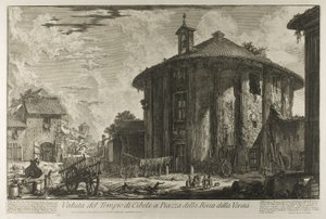 ローマの景色から、真実の口の広場にあるキュベレー神殿の眺め 作： Giovanni Battista Piranesi